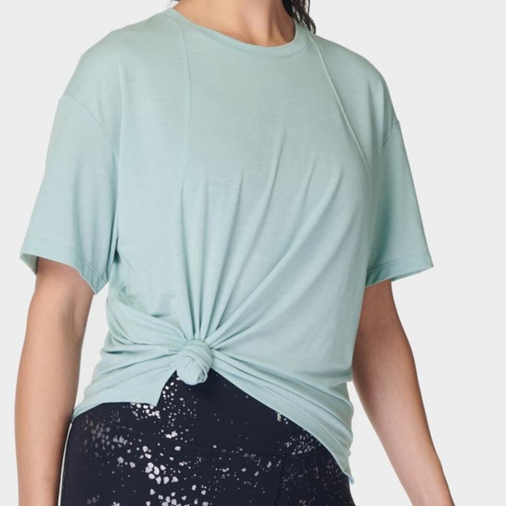 Soft Flow Studio T-Shirt - Muted Teal Blue Sweaty Betty